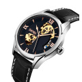 New Arrival Skmei 9223 Automatic Watch Brand Men Wrist Genuine Leather Strap Waterproof 3ATM OEM